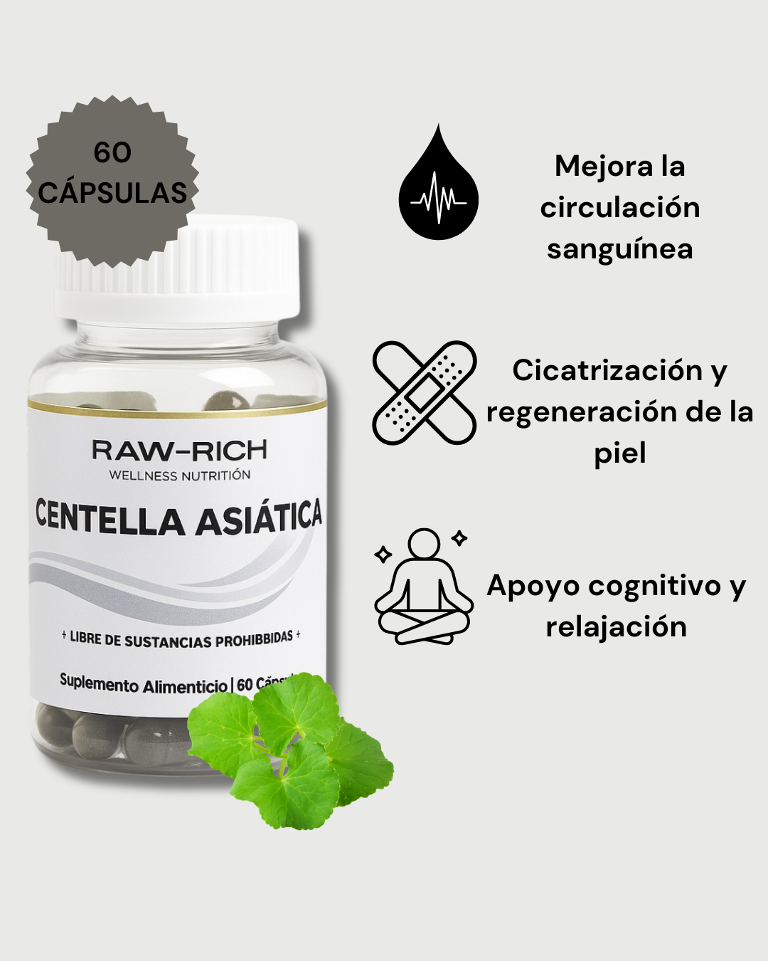 Centella Asiática 60 Cápsulas