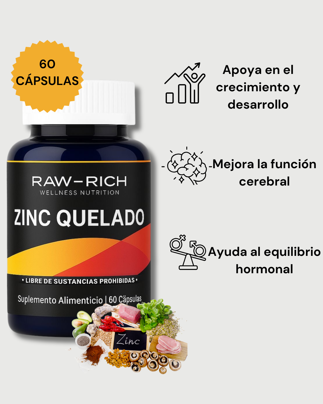 Zinc Quelado 60 Cápsulas