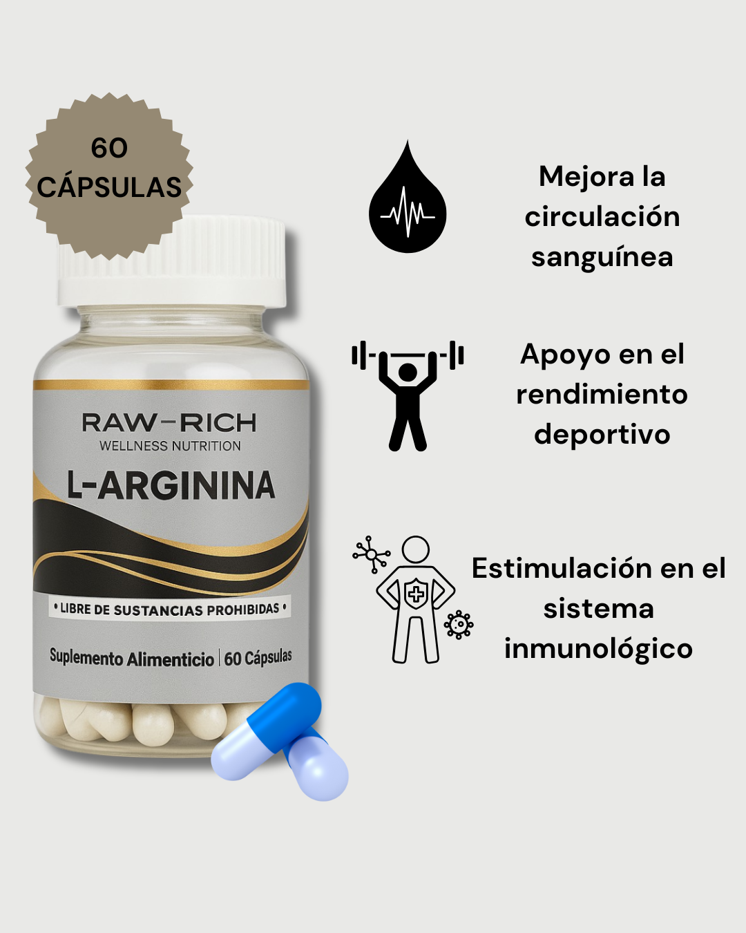 L-Arginina 60 Capsulas